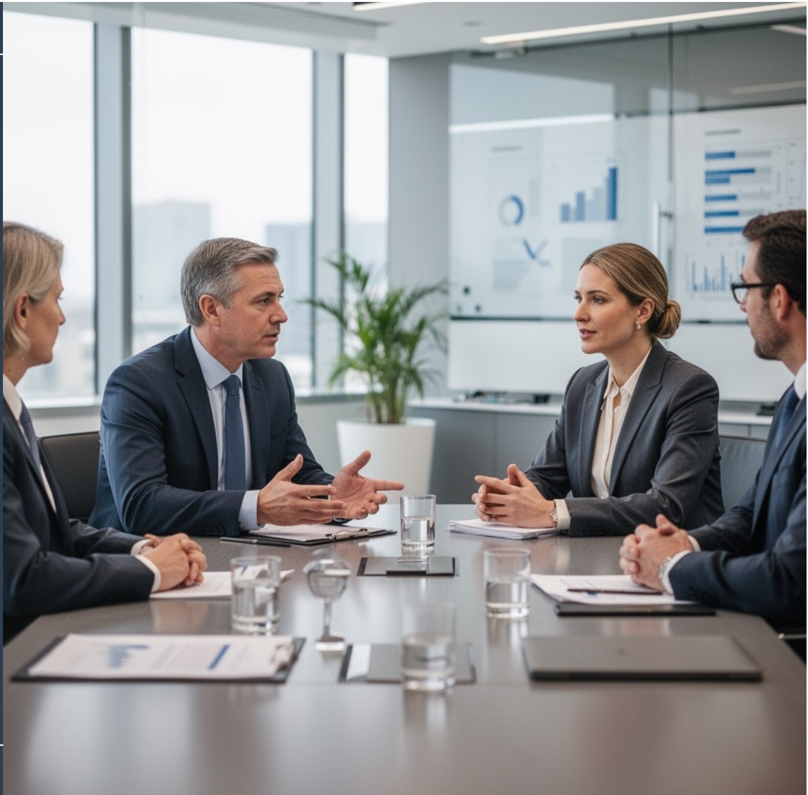 Ejecutivos en reunión estratégica